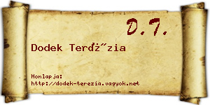 Dodek Terézia névjegykártya